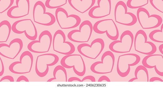 Many hearts on pink background. Pattern for Valentine's Day