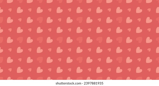 Many hearts on red background. Pattern for Valentine's Day