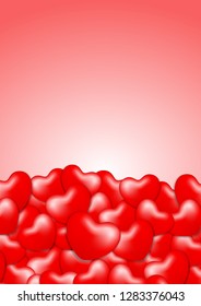 many hearts shape red color on soft pink red background for copy space valentines love card, wallpaper heart shapes red, background of card love for valentine beautiful, banner template for valentines