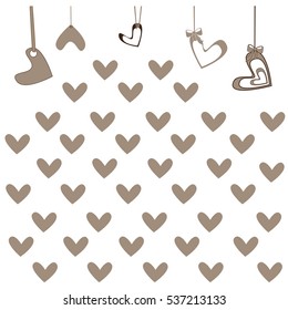 Many hearts. Simple design. Hearts love background. Vector background