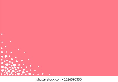Many hearts spread corners on the pink background of Valentine. Vector illustration.