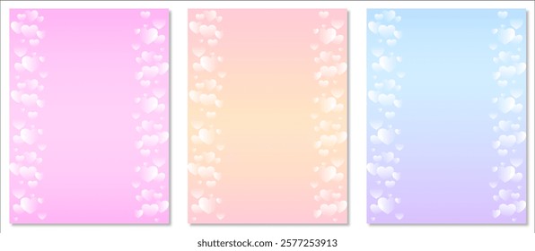 Many of hearts Stacked together in a distributed manner Use it as a background for a love story.