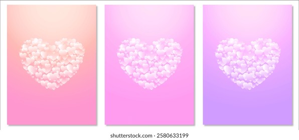 Many of hearts Stacked together in a distributed manner Use it as a background for a love story.