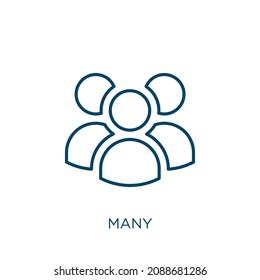 viele Ikone. Dünne Linearität, viele Umrisse Symbol einzeln auf weißem Hintergrund. Line Vektor vielen Zeichen, Symbol für Web und mobile