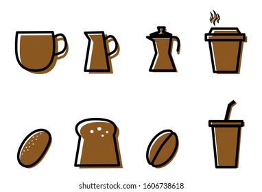 Many icons about coffee 