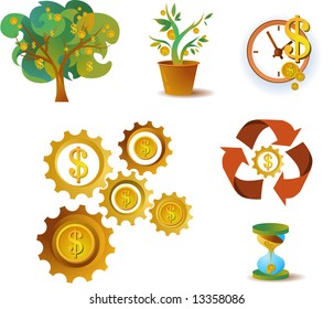 many icons of money, vector file