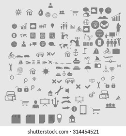 many icons set 