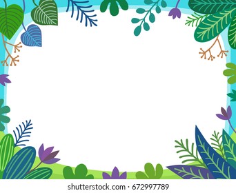 many kids around the banner, lettering summer , Vector illustration.