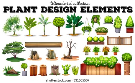 Many kind of plants illustration