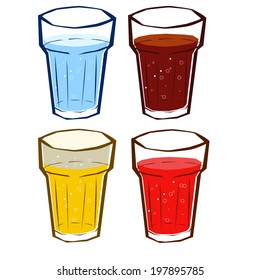 Many kind of soda water,Vector illustration