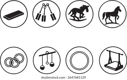 Many kind of sports silhouette on white background 
