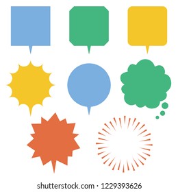 many kinds of comic speech bubbles - only color -