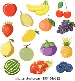 Many kinds of mixed fruit vector images