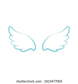 Many kinds of wings cartoon illustration, angel, angel wings, feather wings, angel, goodness.vector illustration and icon.