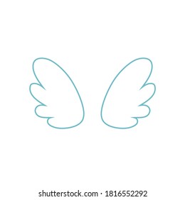 Many kinds of wings cartoon illustration, angel, angel wings, feather wings, angel, goodness.vector illustration and icon.