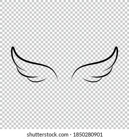 Many kinds of wings cartoon illustration, angel, angel wings, feather wings, angel, goodness.vector illustration and icon.