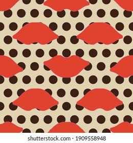 Many Kisses For Valentine, Repeated  Print Pattern