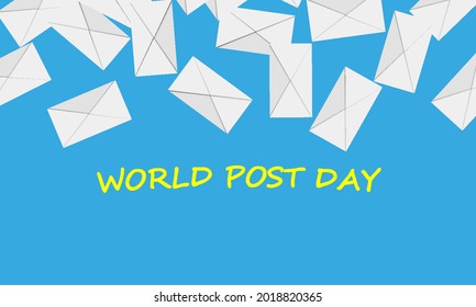 Many letters for the world post day, vector art illustration.