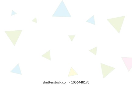 Many Light Blue, Green, Violet and Yellow Triangles of Different Size on White Background
