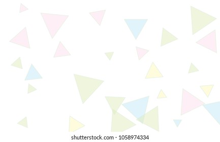 Many Light Blue, Violet and Green Triangles of Different Size on White Background