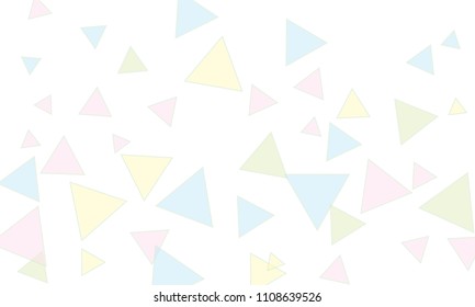 Many Light Blue, Violet and Green Triangles of Different Size on White Background