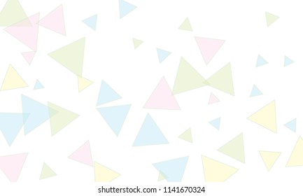 Many Light Blue, Violet and Green Triangles of Different Size on White Background