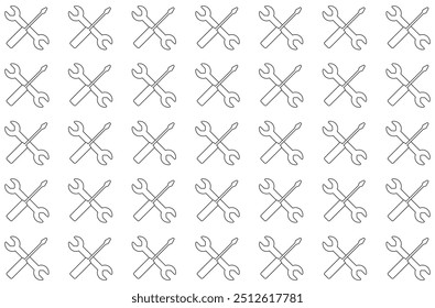 Many line settings icons background.