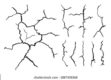Many Of Lines Crack Ground For Abstract Background On White Background