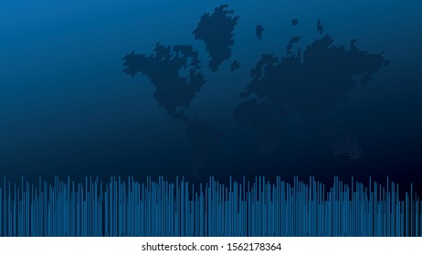 Many lines and earth, science and technology background