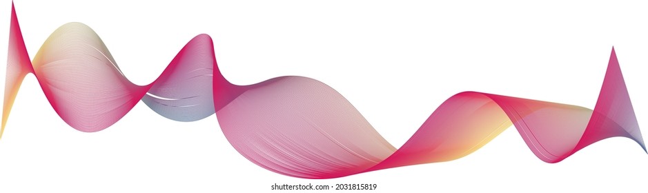gradiente de colores de vectores de onda de muchas líneas