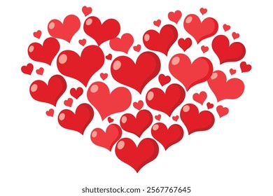 Many Little Hearts in One Big Heart - Vector Image for Design Projects.Perfect for romantic, wedding, Valentine's Day, and love-themed designs