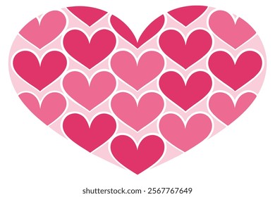 Many Little Hearts in One Big Heart - Vector Image for Design Projects.Perfect for romantic, wedding, Valentine's Day, and love-themed designs