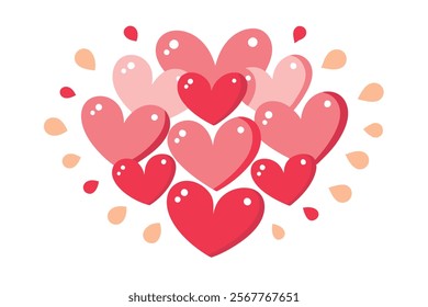 Many Little Hearts in One Big Heart - Vector Image for Design Projects.Perfect for romantic, wedding, Valentine's Day, and love-themed designs