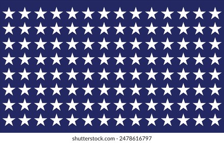 Many Little stars pattern banner background vector. A multitude of white stars shining brightly against a serene blue backdrop.