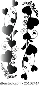 Many love icons with nice leaves in vector design