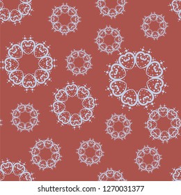Many mandalas random pattern on light-brown