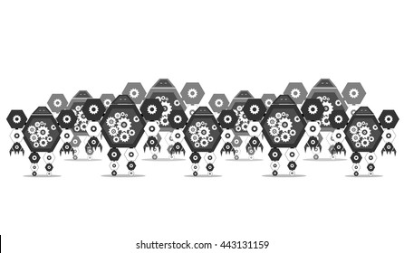 many mechanical robots