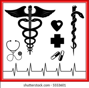 many medical symbols and medical logos