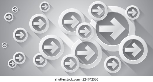 Many minimalistic arrows, move forward, required component for your business, vector design objects