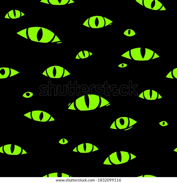 Many Monster Eyes On Black Background Stock Vector (Royalty Free ...