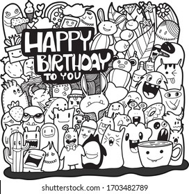 Many Monsters Various Colors Doodle Come Stock Vector (Royalty Free ...