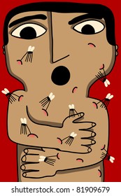 many mosquitoes prick a man