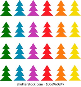 many multi-colored spruce 