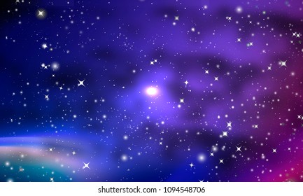 Many nebulae and stars in the galaxy