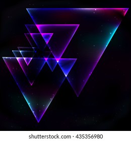 Synthwave Vaporwave Retrowave Glitch Inverted Triangle Stock Vector ...