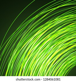 Many neon lines in the shape of a circle. Abstract background for your design. Vector illustration.
