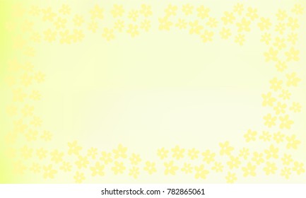 Many Orange Flowers of Different Size on Light Yellow Gradient Background