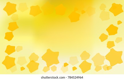 Many Orange Stars of Different Color Tone with Empty Space in the Center of the Picture on Orange and White Gradient Background