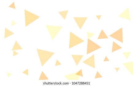 Many Orange Triangles of Different Size on White Background