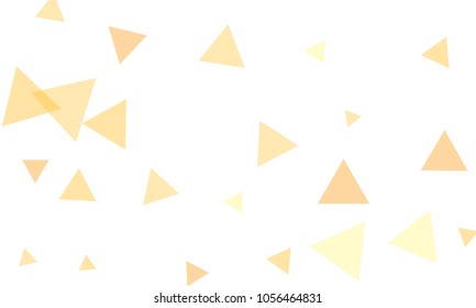 Many Orange Triangles of Different Size on White Background